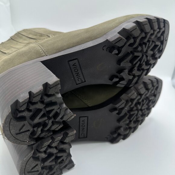 Vionic Wilma Olive Nubuck Ankle Boots Waterproof Size EU 40 / US 8.5 Chunky Heel - Picture 6 of 12